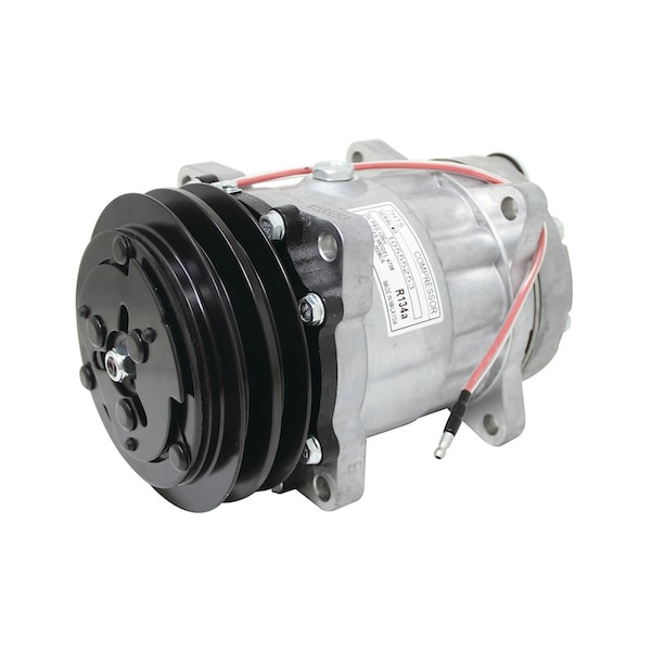Compressor Sanden Style (4708) w/ Clutch (2A groove 5" pulley, 12V, SD7H15 series) 7.5" x7.6" x11"